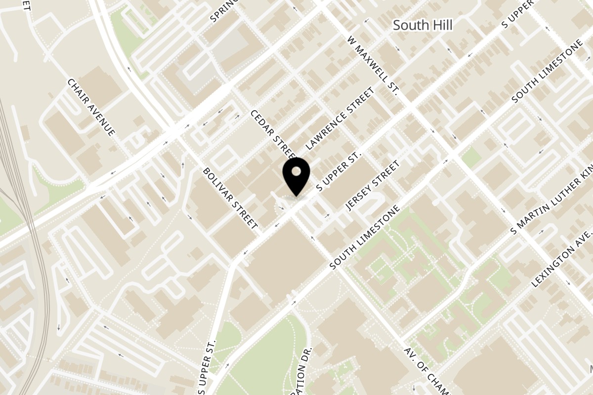 Map showing the location of Shake n Crave on 535 S Upper St Suit 175 in Lexington